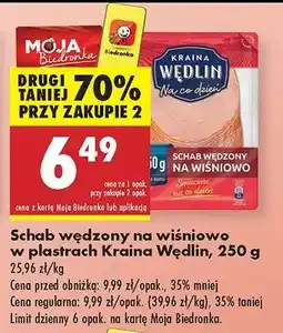 Biedronka Schab wędzony na wiśniowo w plastrach Kraina Wędlin , 250 g oferta
