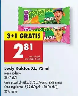 Biedronka Lody Kaktus XL, 75 ml oferta