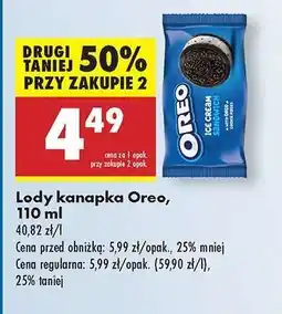 Biedronka Lody kanapka Oreo, 110 ml oferta