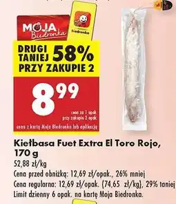 Biedronka Kiełbasa Fuet Extra El Toro Rojo, 170 g oferta