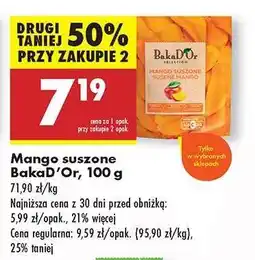 Biedronka Mango suszone BakaD’Or, 100 g oferta
