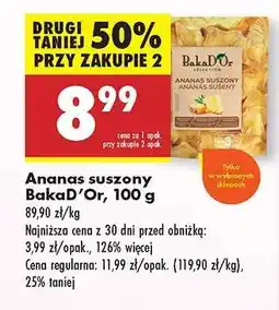 Biedronka Ananas suszony BakaD’Or, 100 g oferta