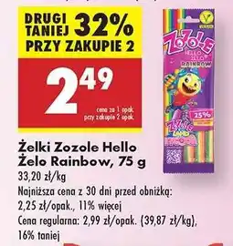 Biedronka Żelki Zozole Hello Żelo Rainbow, 75 g oferta