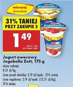 Biedronka Jogurt owocowy Jogobella Zott 175 g oferta