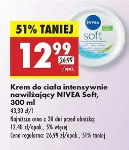 Biedronka Krem do ciała intensywnie nawilżający NIVEA Soft 300 ml oferta