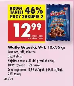 Biedronka Wafle Grześki 9+1, 10x36 g oferta