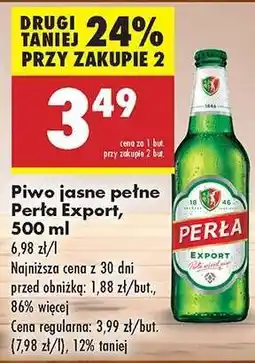 Biedronka Piwo jasne pełne Perła Export, 500 ml oferta