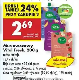 Biedronka Mus owocowy Vital Fresh , 200 g oferta