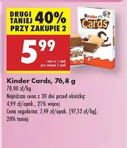 Biedronka Kinder Cards, 76,8 g oferta
