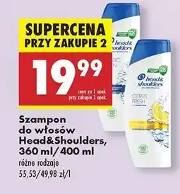 Biedronka Szampon do włosów Head Shoulders 360 ml 400 ml oferta