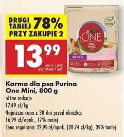 Biedronka Karma dla psa Purina One Mini 800 g oferta