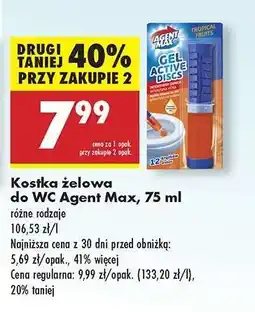 Biedronka Kostka żelowa do WC Agent Max, 75 ml oferta