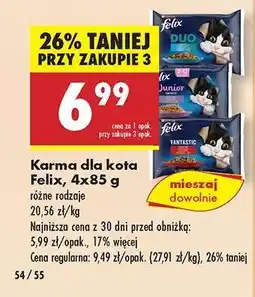 Biedronka Karma dla kota Felix, 4x85 g oferta