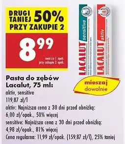 Biedronka Pasta do zębów Lacalut, 75 ml oferta
