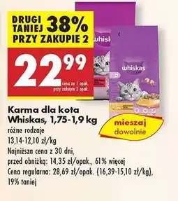Biedronka Karma dla kota Whiskas, 1,75 - 1,9 kg oferta