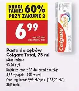 Biedronka Pasta do zębów Colgate Total 75 ml oferta