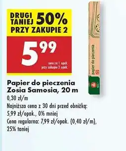 Biedronka Papier do pieczenia Zosia Samosia , 20 m oferta