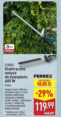 ALDI Nożyce do żywołpłotu Ferrex oferta