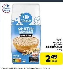 Globi Płatki owsiane górskie Carrefour Classic oferta