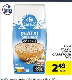 Globi Płatki owsiane górskie Carrefour Classic oferta