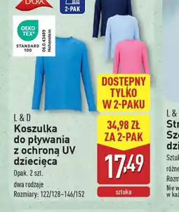ALDI Koszulka do pływania z ochroną UV dziecięca L&D oferta
