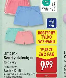 ALDI Szorty dziecięce Lily & Dan oferta