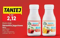 Lidl Jogurtowe smoothie truskawka i jabłko Pilos pure oferta