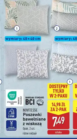 ALDI Poszewki bawełniane z wiskozą Novitesse oferta
