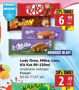 API MARKET Lody Oreo, Milka, Lion, Kit Kat oferta