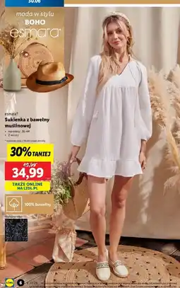 Lidl Sukienka damska muślinowa midi 36-44 Esmara oferta