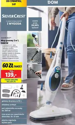 Lidl Mop parowy 1500 w Silvercrest oferta