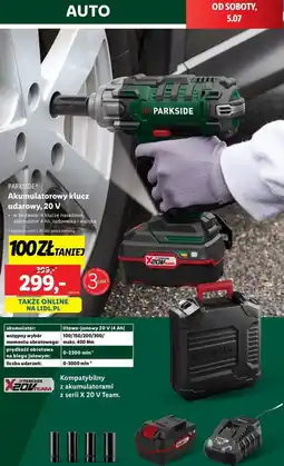 Lidl Klucz akumulatorowy samochodowy udarowy 20 v Parkside oferta
