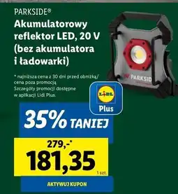 Lidl Reflektor akumulatorowy led 20 v Parkside oferta