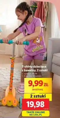 Lidl T-shirty dziecięce z bawełny, 2 sztuki oferta