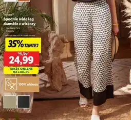 Lidl Spodnie wide leg damskie z wiskozy oferta