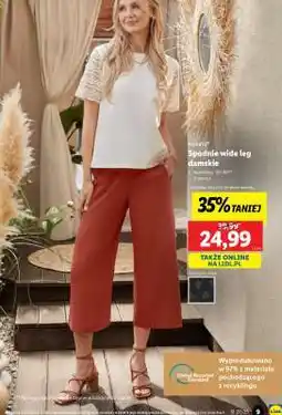 Lidl Spodnie wide leg damskie oferta