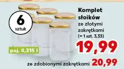 Kaufland Komplet słoików ze złotymi zakrętkami oferta