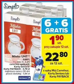 Carrefour Mleko UHT Simpl 3.2% oferta