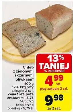 Carrefour Chleb z zielonymi i czarnymi oliwkami oferta