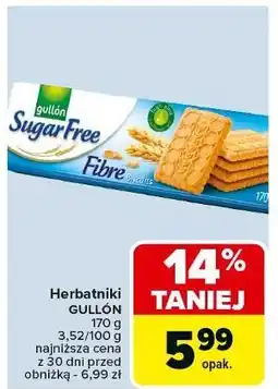 Carrefour Ciastka herbatniki bez cukru Gullon oferta
