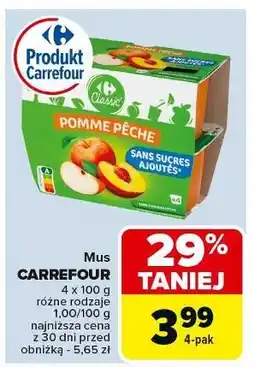 Carrefour Mus owocowy jabłkowo-brzoskwiniowy Carrefour Classic oferta