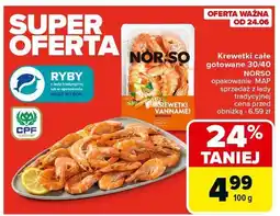 Carrefour Krewetki całe gotowane Norso oferta