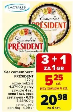 Carrefour Ser camembert z ziołami prowansalskimi President oferta
