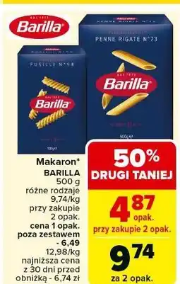 Carrefour Makaron fusilli Barilla oferta