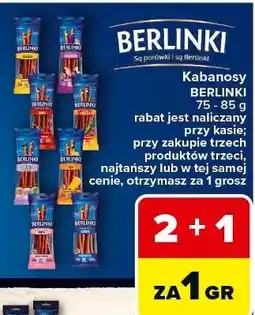 Carrefour Kabanosy ostry kurczak Morliny Berlinki oferta
