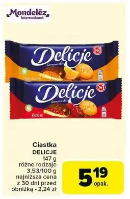 Carrefour Ciastka z galaretką wiśniową Delicje Szampańskie oferta