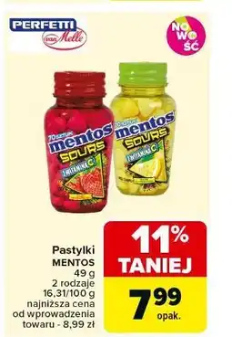 Carrefour Gumy do żucia sours cytryna Mentos oferta