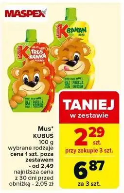 Carrefour Mus jabłko-banan-truskawka-marchew Kubuś oferta