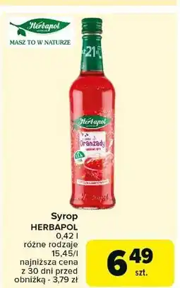 Carrefour Syrop o smaku oranżady Herbapol oferta