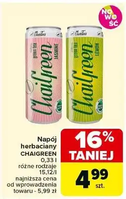 Carrefour Napój green tea jasmine Chaigreen oferta
